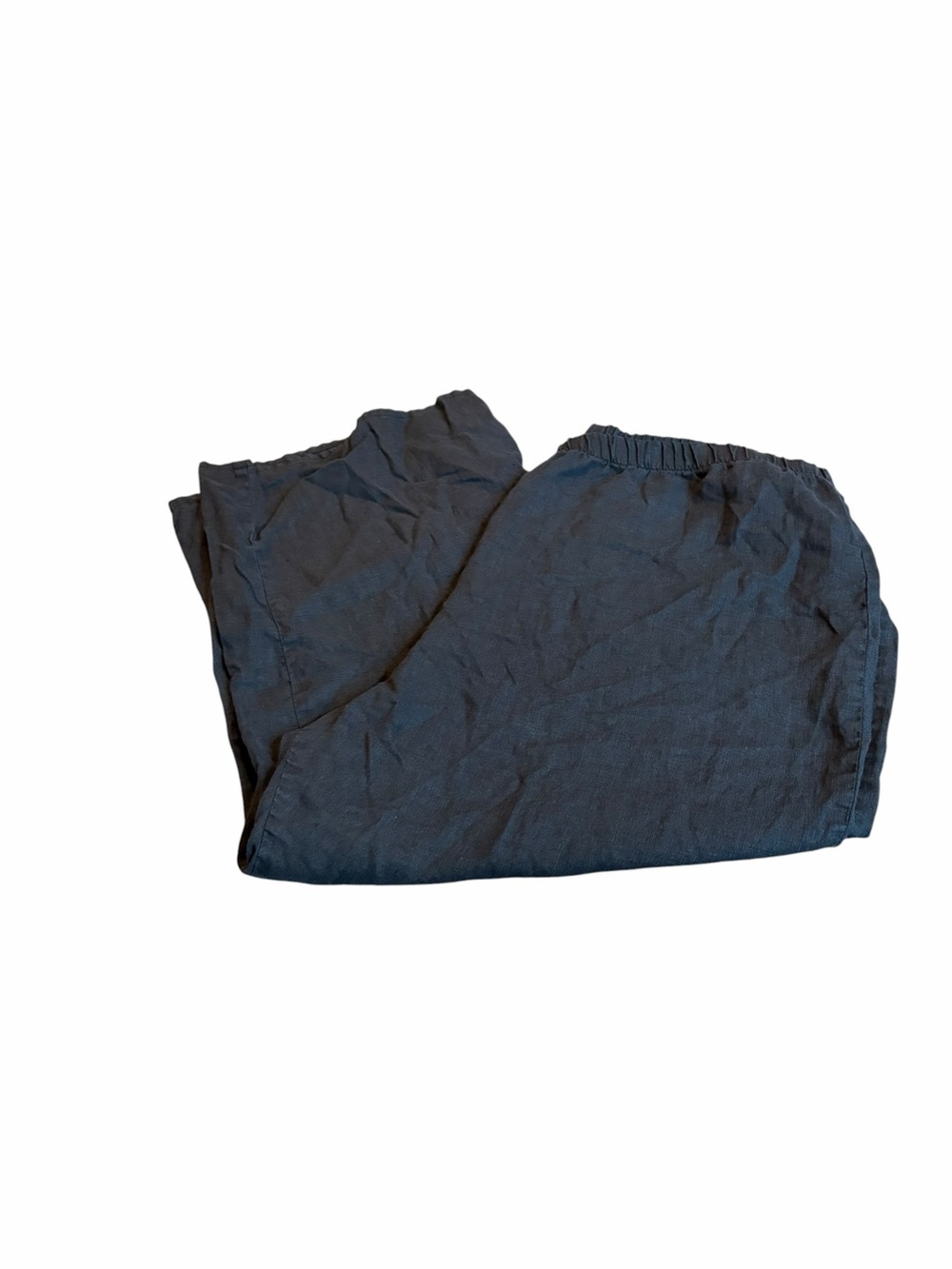 FLAX black linen capris